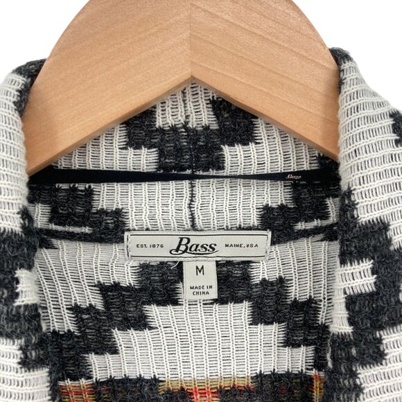 Bass Women's Multicolor Geo Print Long Sleeve Open Front Cardigan Sweater Size M - Picture 8 of 16